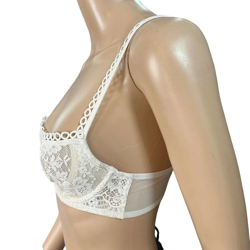 Victorias Secret Push Up Without Padding Bra Lace Underwired Sheer - Picture 3 of 8